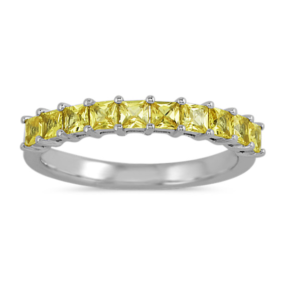 Princess Cut Yellow Sapphire Ring 