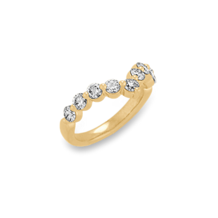 Prosecco Natural Diamond Contour Band in 14k Yellow Gold