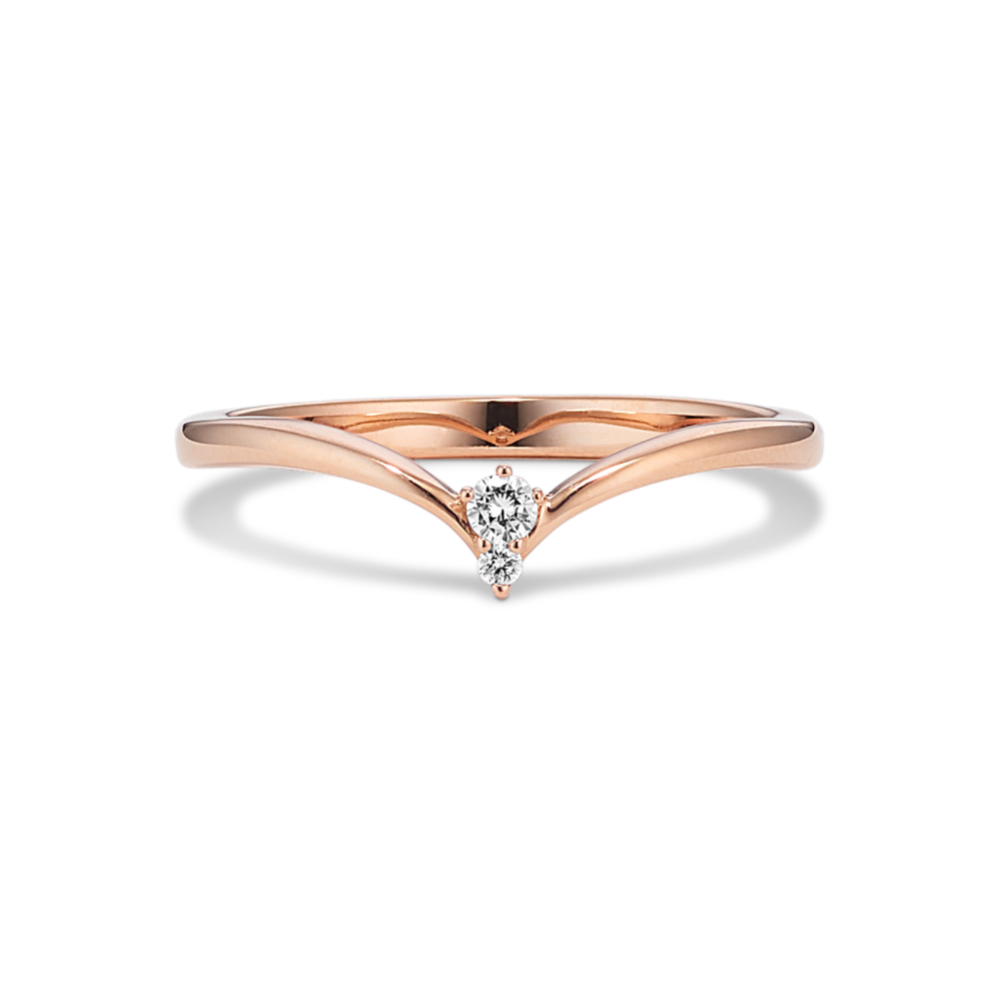 Raindrop Diamond Contour Band in 14k Rose Gold