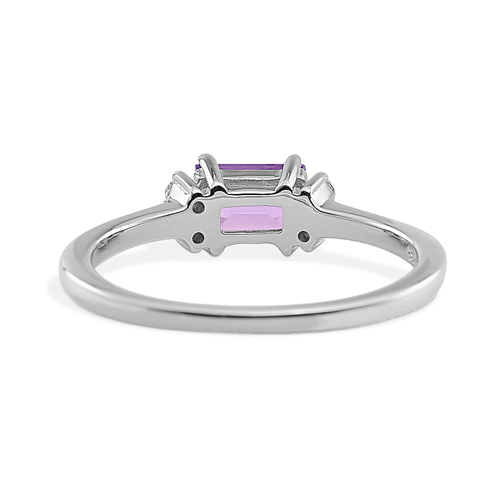 Raine Amethyst & Diamond Ring in Sterling Silver Shane Co.