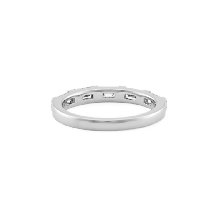 Repertoire Round and Baguette Natural Diamond Wedding Band in Platinum