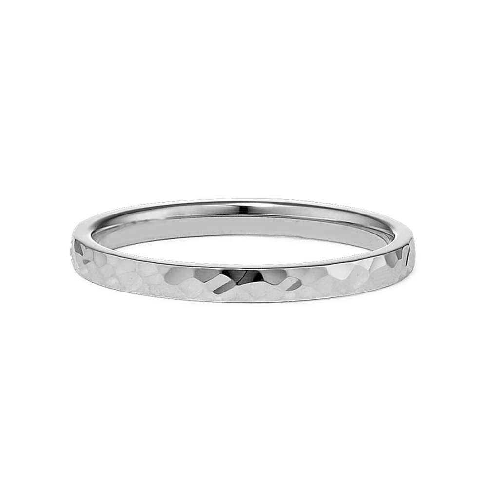 Riverbed 14K White Gold Band
