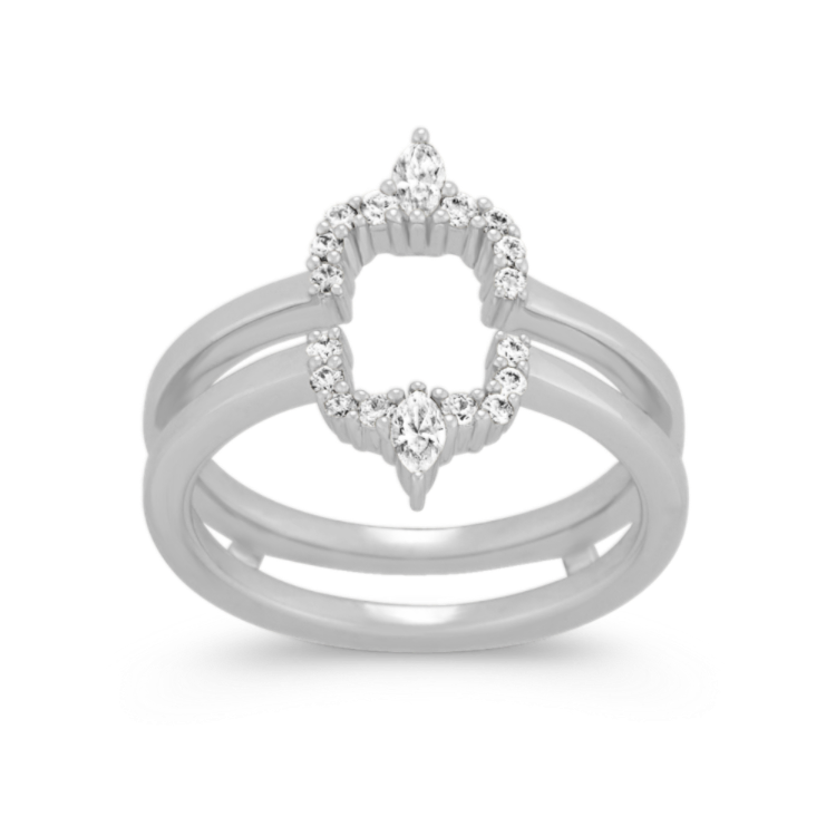 Riviera Natural Diamond Ring Guard in 14k White Gold
