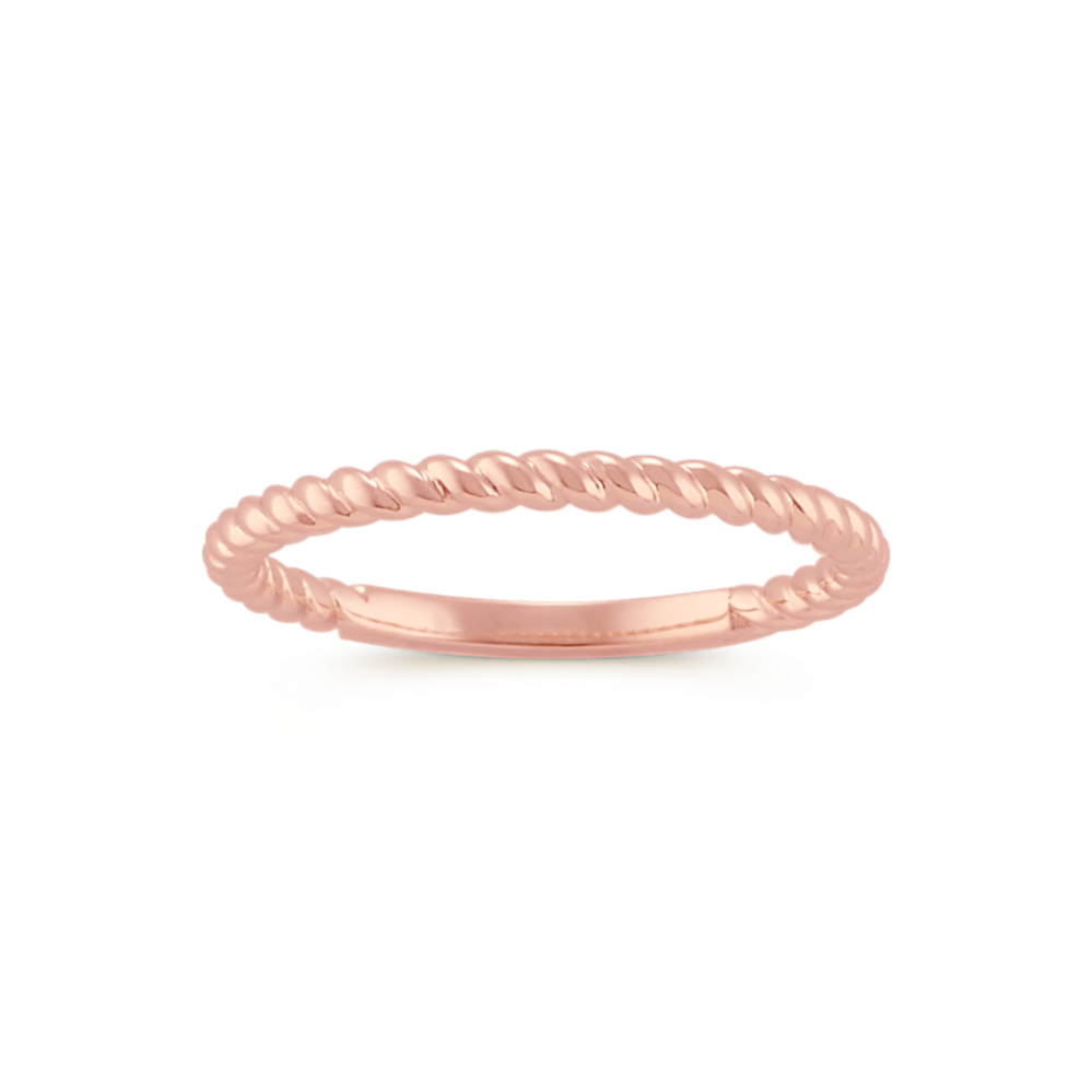 Rope Stackable Ring in 14k Rose Gold
