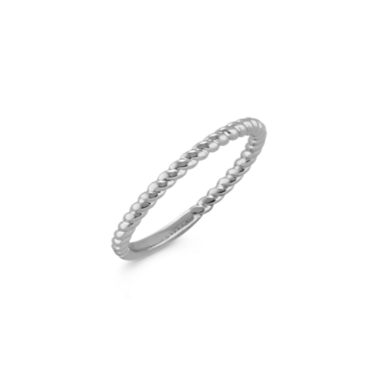 Rope Stackable Ring in 14k White Gold