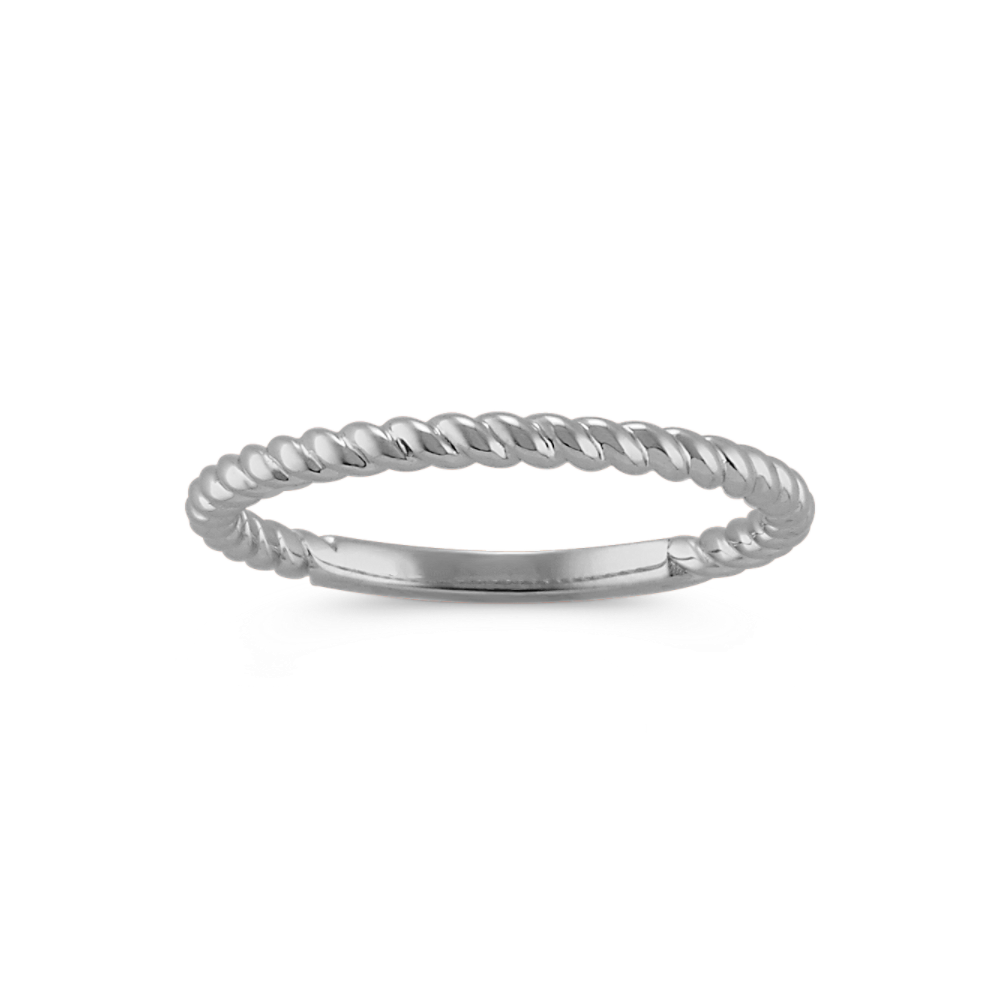 Rope Stackable Ring in 14k White Gold