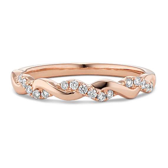 Willow Diamond Infinity Wedding Band in 14k Rose Gold