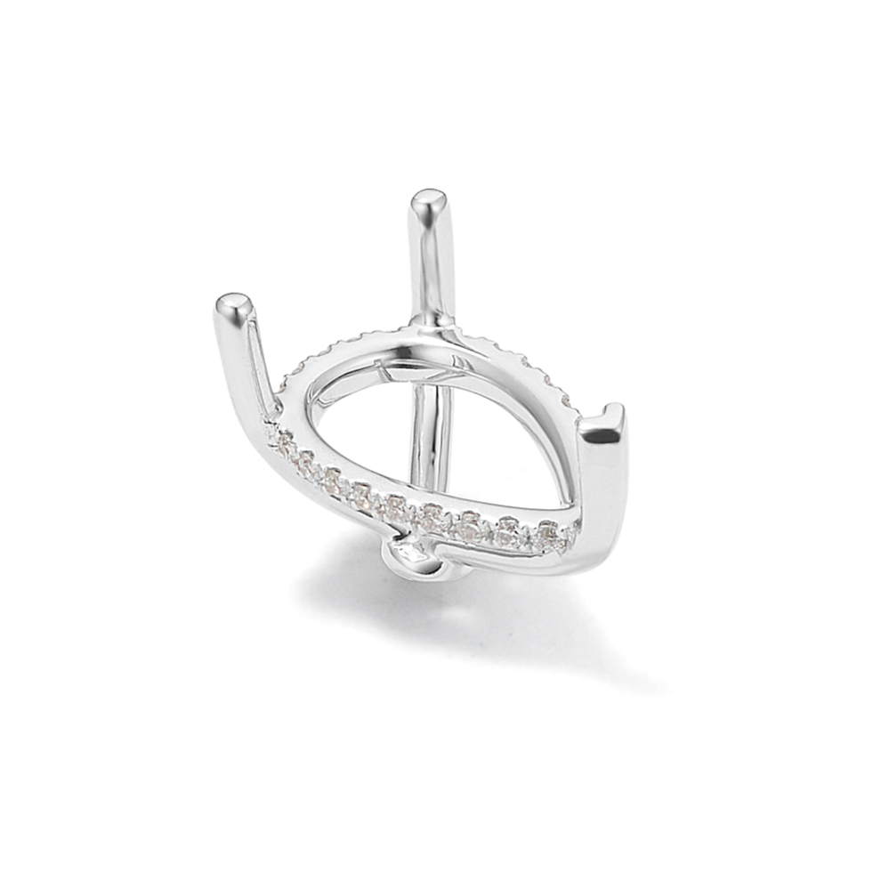 Rosebud Diamond Decorative Crown (Holds 12x8mm Pear)