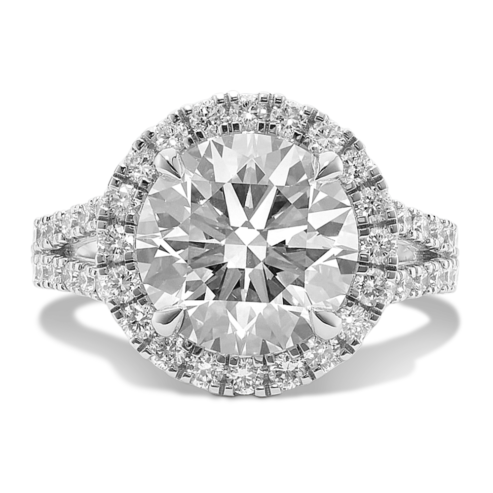 Round 2 1/2ct Lab-Grown Diamond Halo Ring