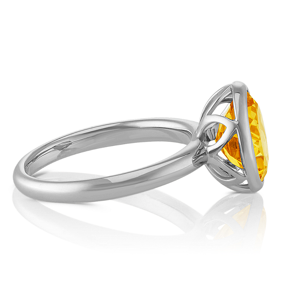 Round BezelSet Citrine Ring in Sterling Silver Shane Co.