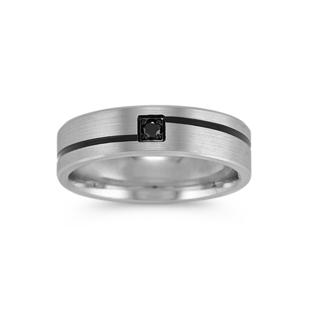 Fine Line 14K Gold & Black Sapphire Band (6mm)