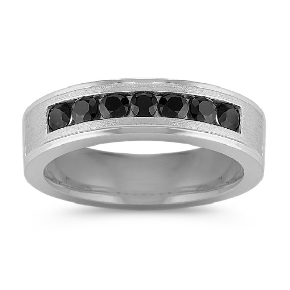 Round Black Sapphire Ring with Channel-Setting (6mm)
