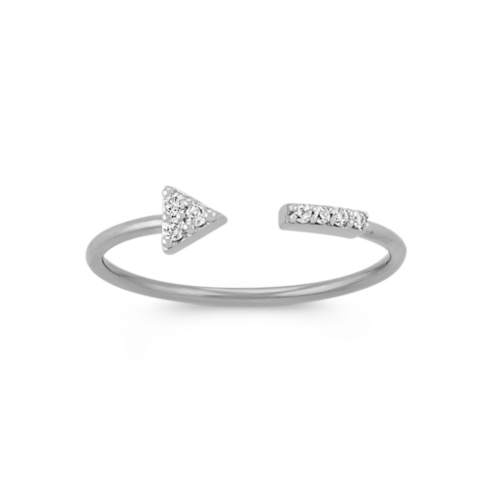 Round Diamond Arrow Ring in 14k White Gold