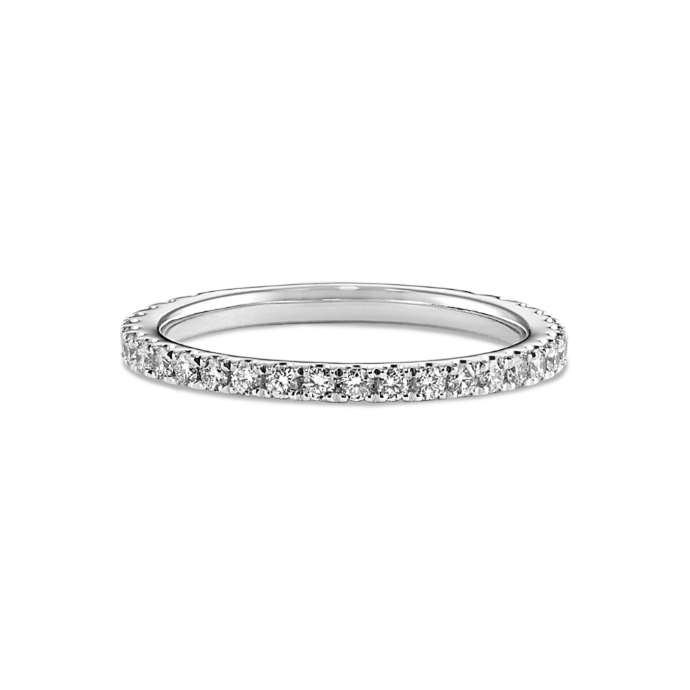 Darcy Round Natural Diamond Band with Pave-Setting