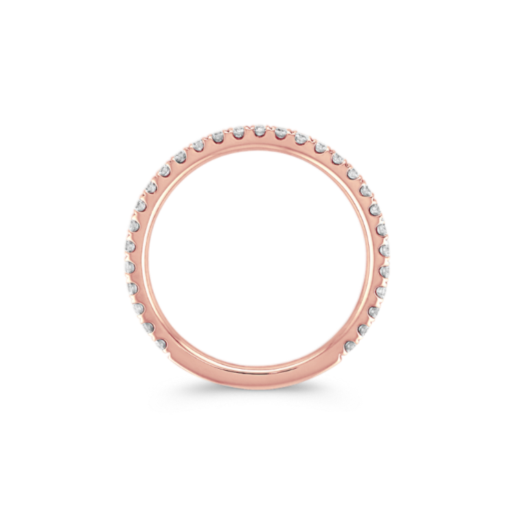 Darcy Round Natural Diamond Band with Pave-Setting