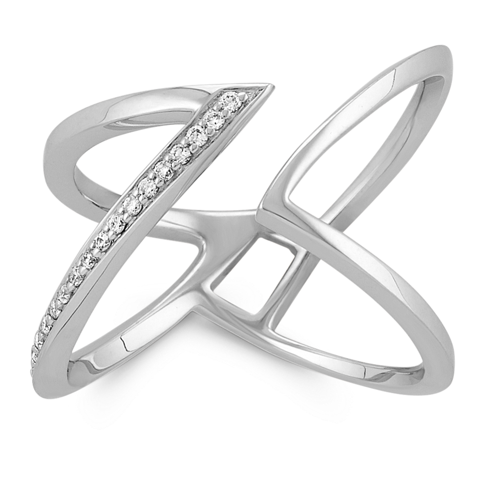 Round Diamond Contemporary Open Ring