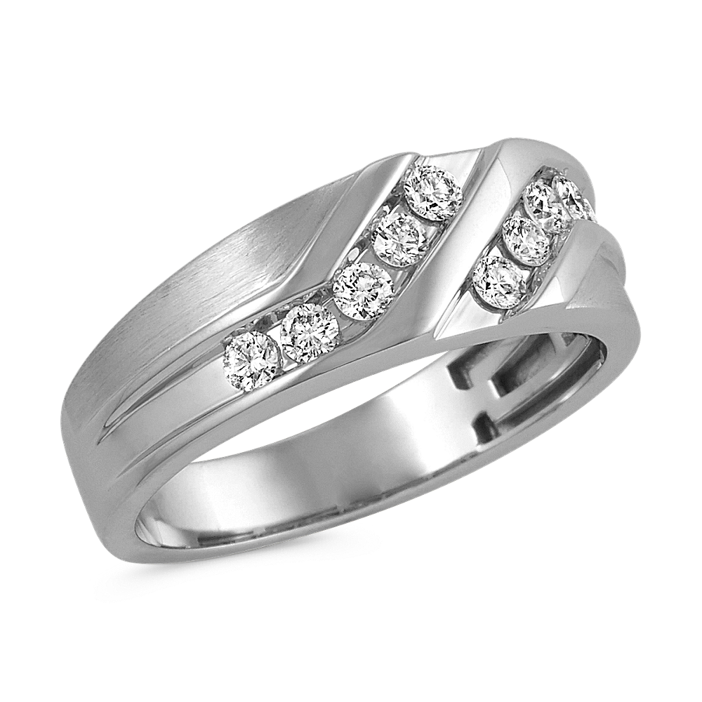 Round Diamond Contemporary Ring in 14k White Gold (8mm) | Shane Co.