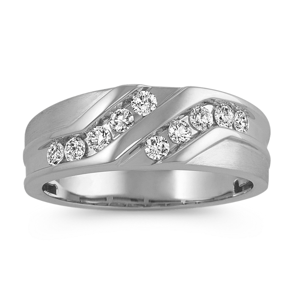 Round Diamond Contemporary Ring in 14k White Gold (8mm)