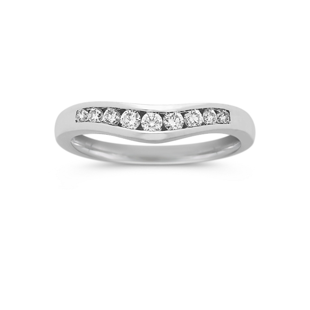 Round Diamond Contour Wedding Band