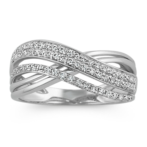 crossover diamond ring