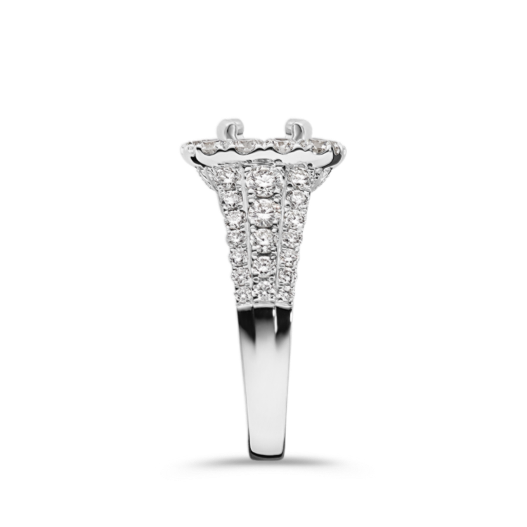 Round Natural Diamond Halo Engagement Ring