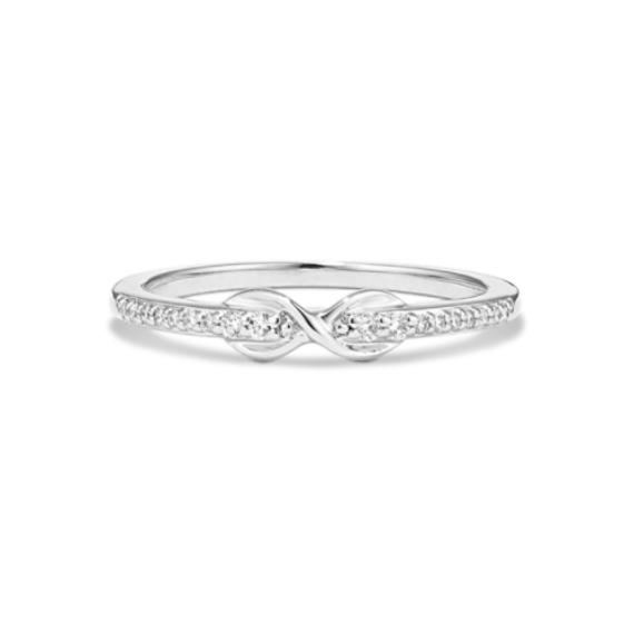 Mae Diamond Infinity Ring in Sterling Silver