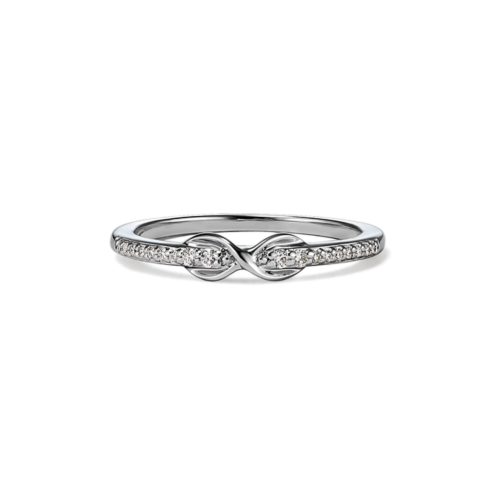 Mae Diamond Infinity Ring in Sterling Silver