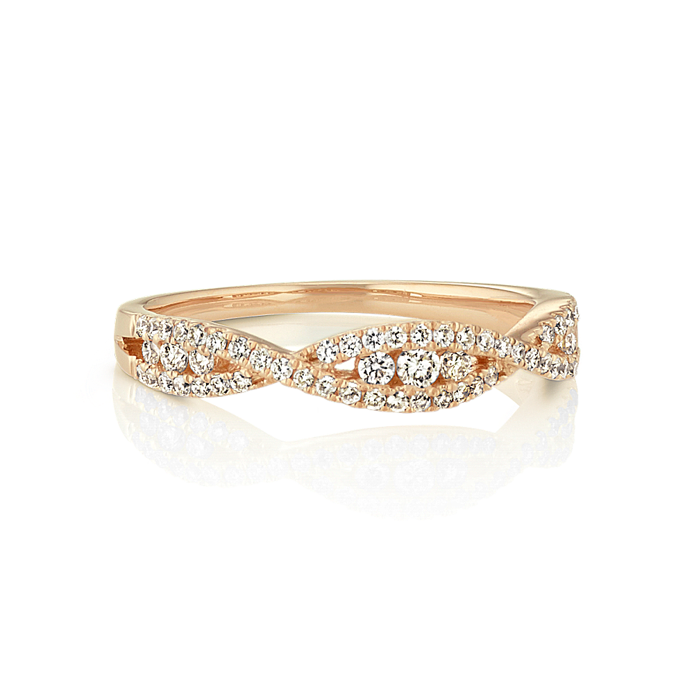 Round Diamond Infinity Swirl Band in 14k Yellow Gold | Shane Co.