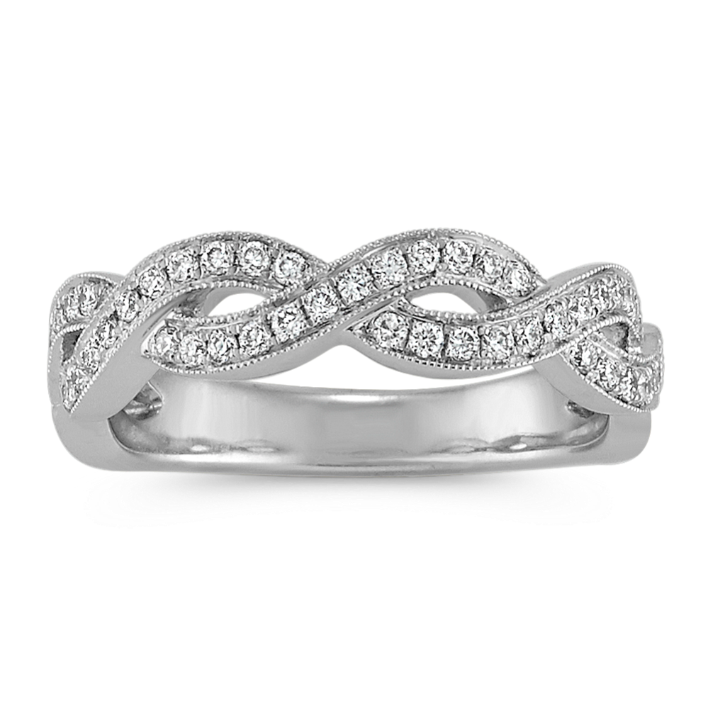 Round Diamond Infinity Swirl Platinum Ring