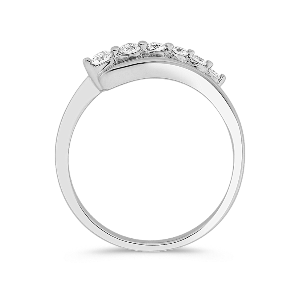 Round Diamond Journey Ring in 14k White Gold | Shane Co.