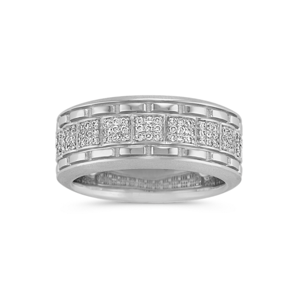 Corridor 14K White Gold & Pave Band (9.5mm)