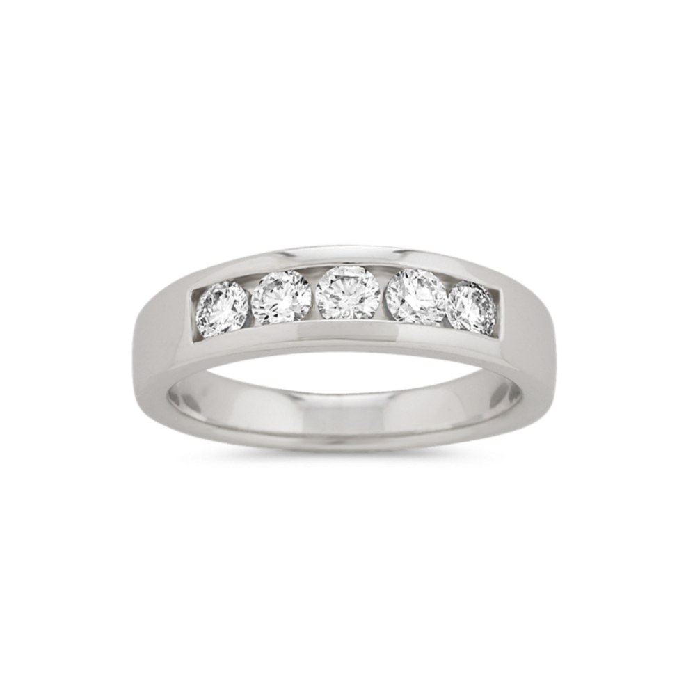 Everest 14K White Gold & Diamond Band (6.5mm)