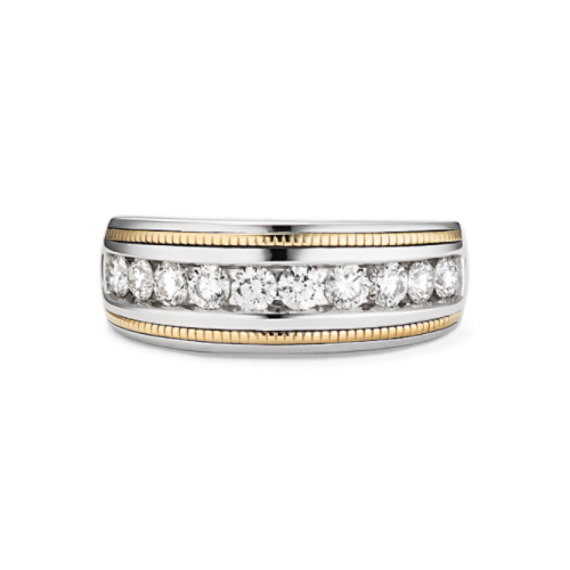 Roland 14K Two-Tone Gold & Diamond Band (8.5mm)