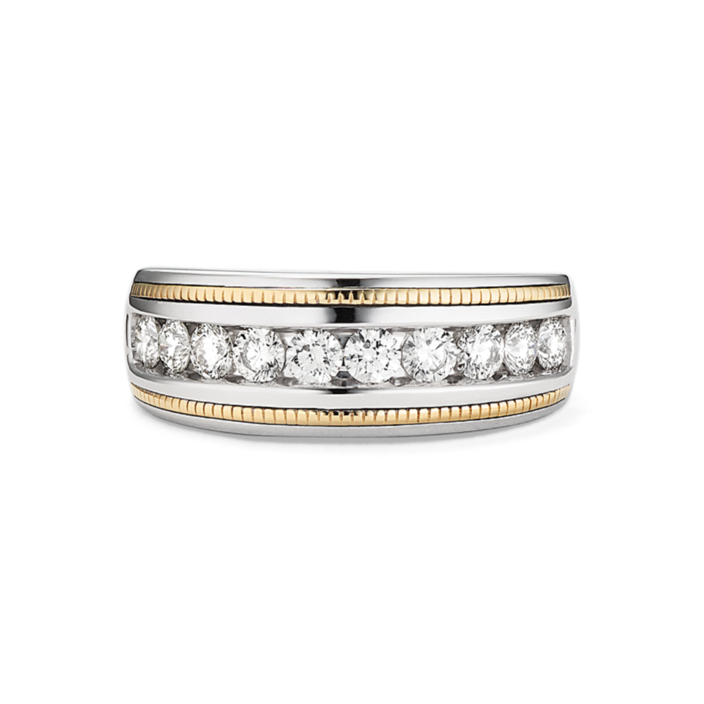 Roland 14K Two-Tone Gold & Diamond Band (8.5mm)