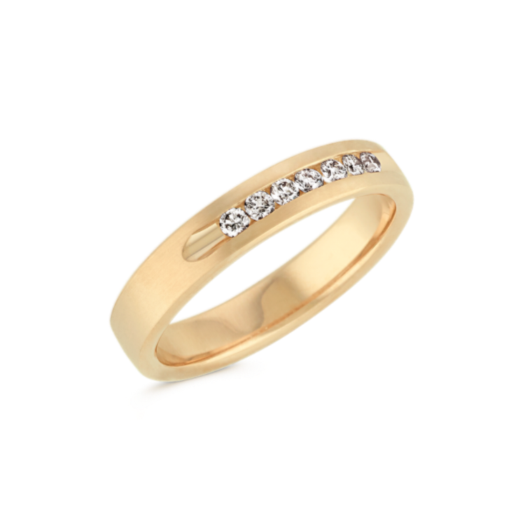 Round Natural Diamond Ring in 14k Yellow Gold (4.5mm)