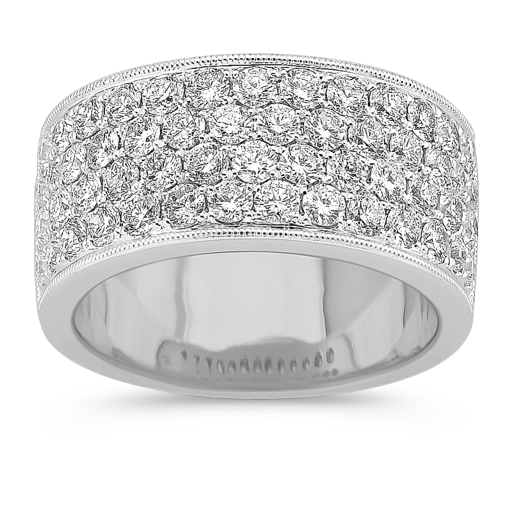 Round Diamond Ring with Pave-Setting