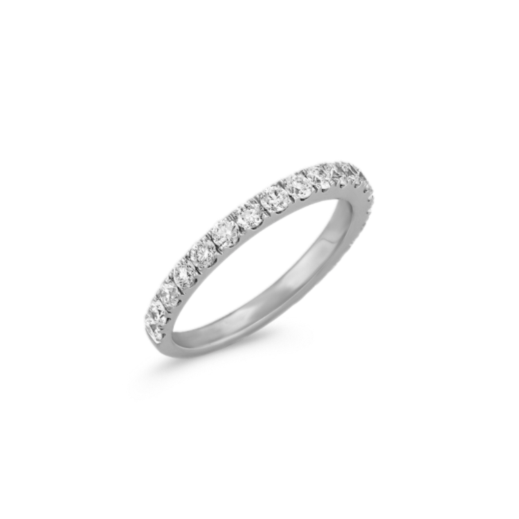 Kenna Natural Diamond Ring with Pave-Setting in 14K White Gold