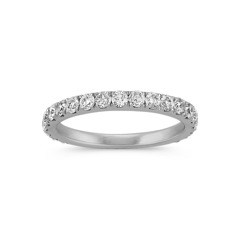 Kenna Natural Diamond Ring with Pave-Setting in 14K White Gold