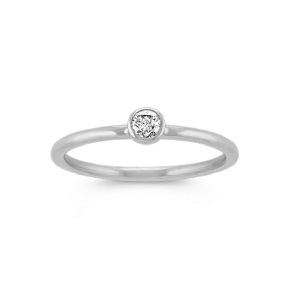 Round Diamond Stackable Ring in 14k White Gold
