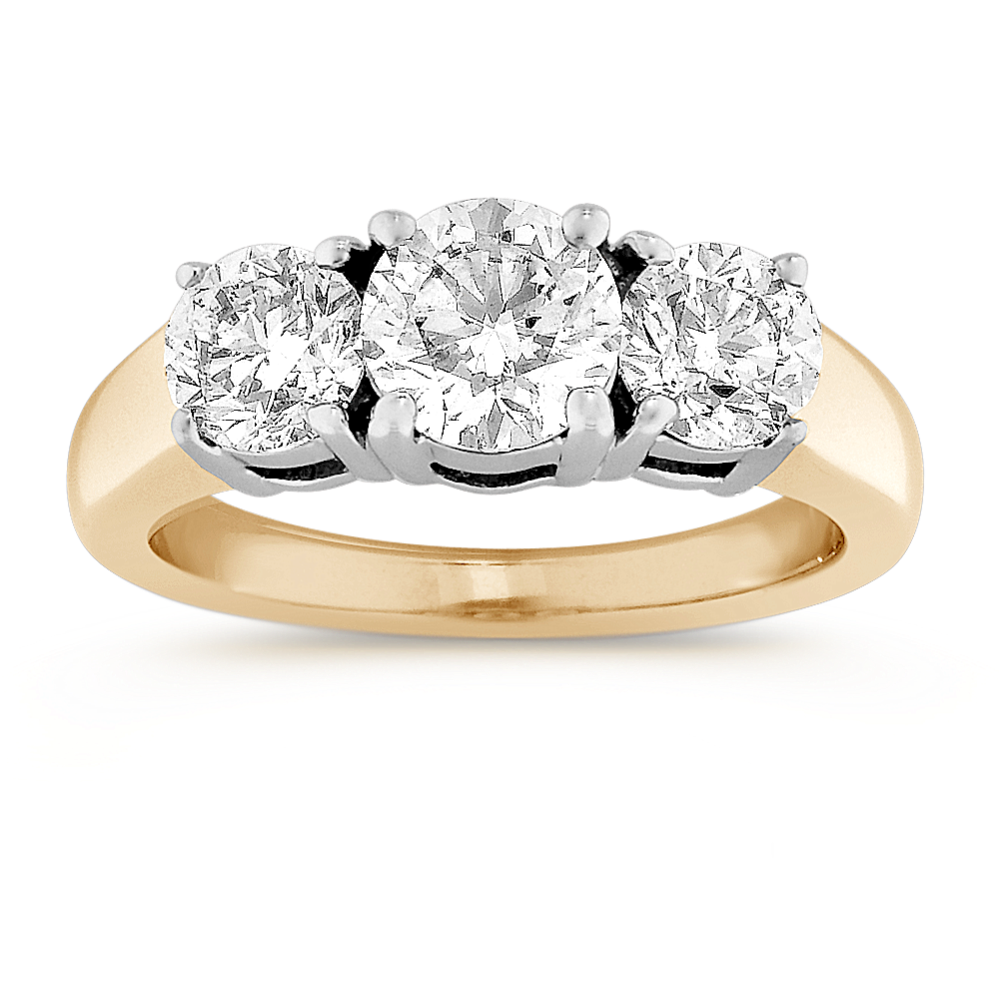 Round Diamond Three-Stone Ring
