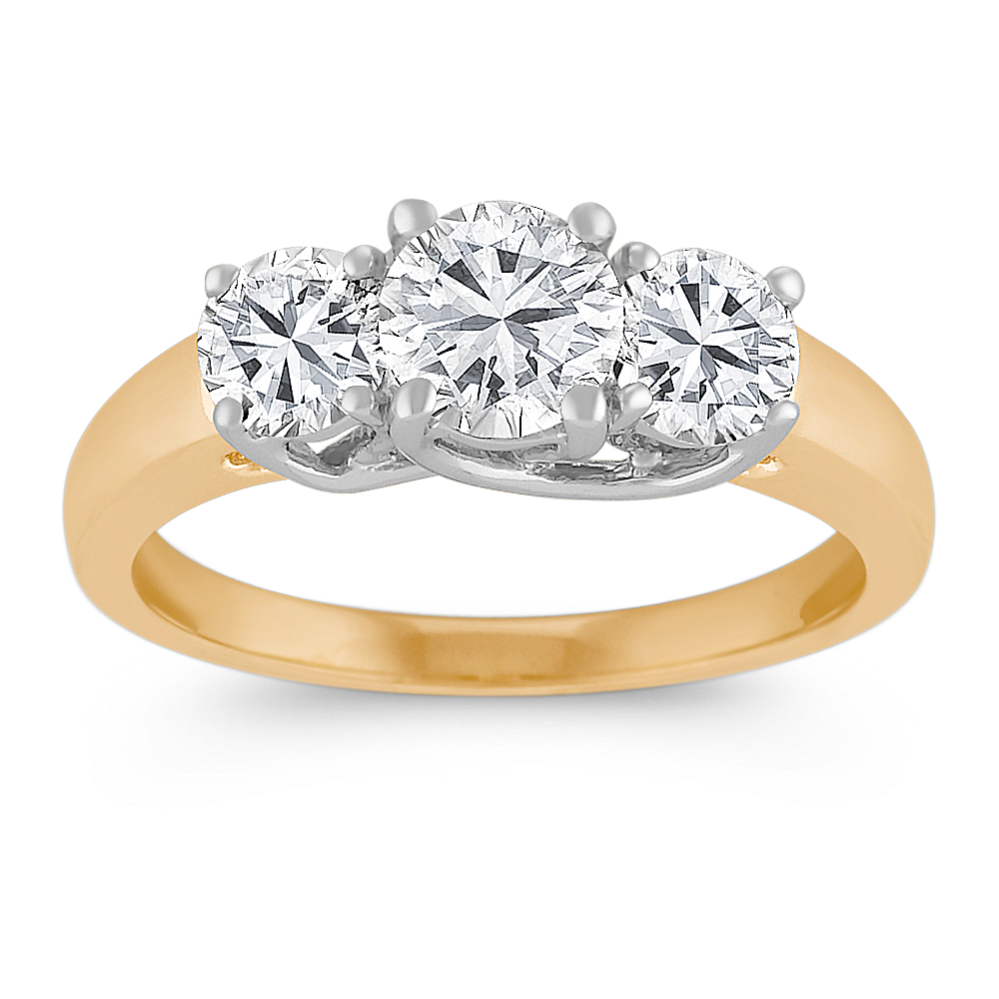Round Diamond Three-Stone Ring