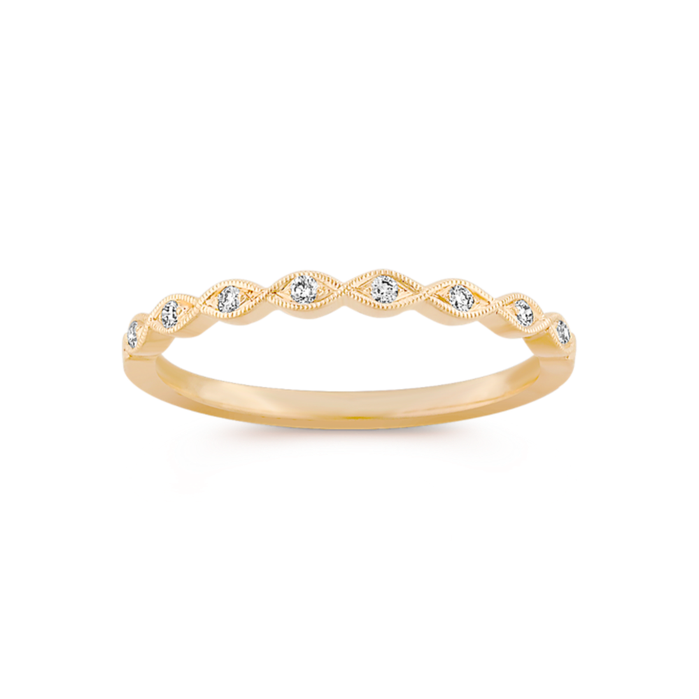 Brio Diamond Twist Ring in 14K Yellow Gold