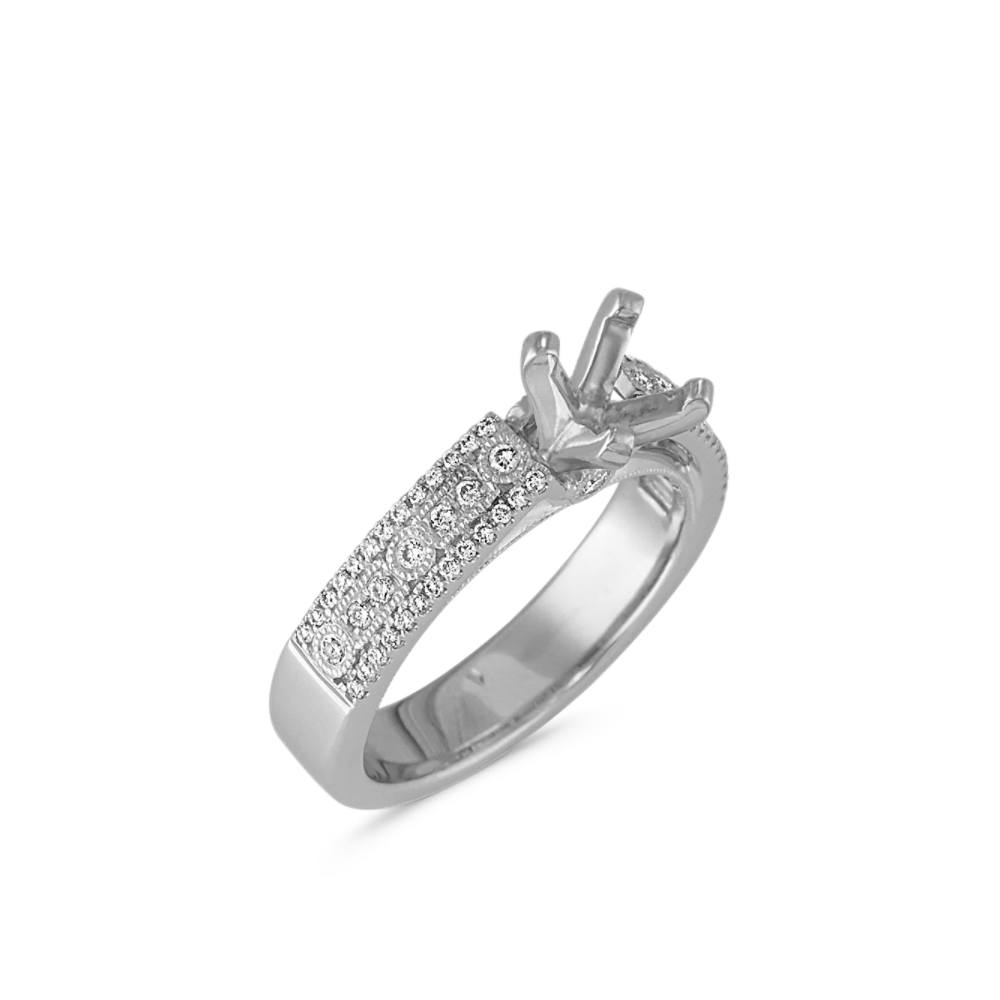 Round Diamond Vintage Engagement Ring in Platinum Shane Co.