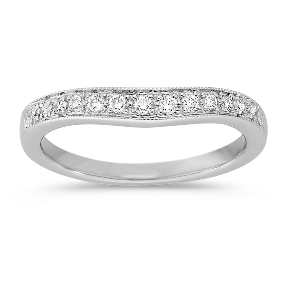 Alenka Diamond Contour Band in Platinum