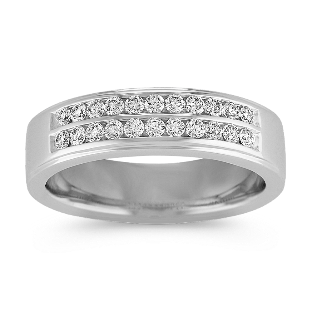 Round Diamond Wedding Band with Channel-Setting (6mm)