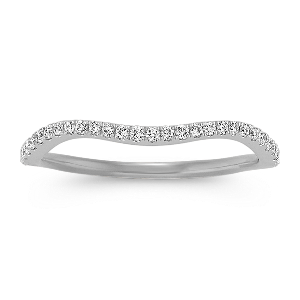 Round Diamond Wedding Band with Pave Setting