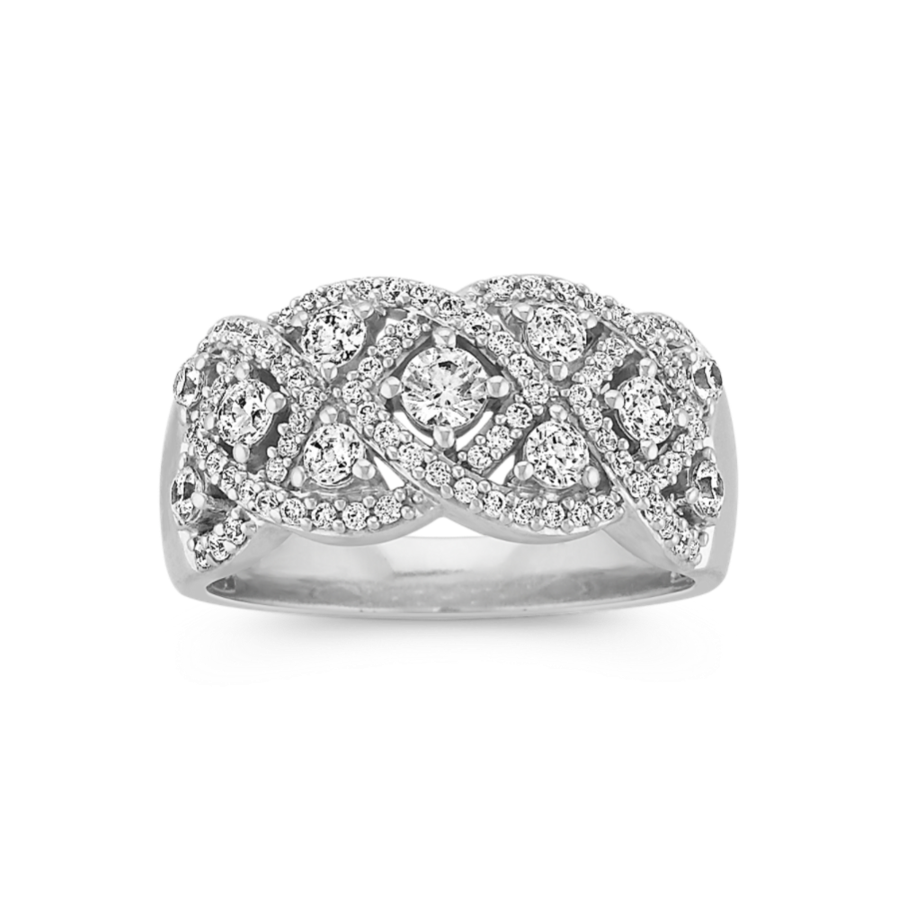 Renaissance Diamond Woven Ring in 14K White Gold