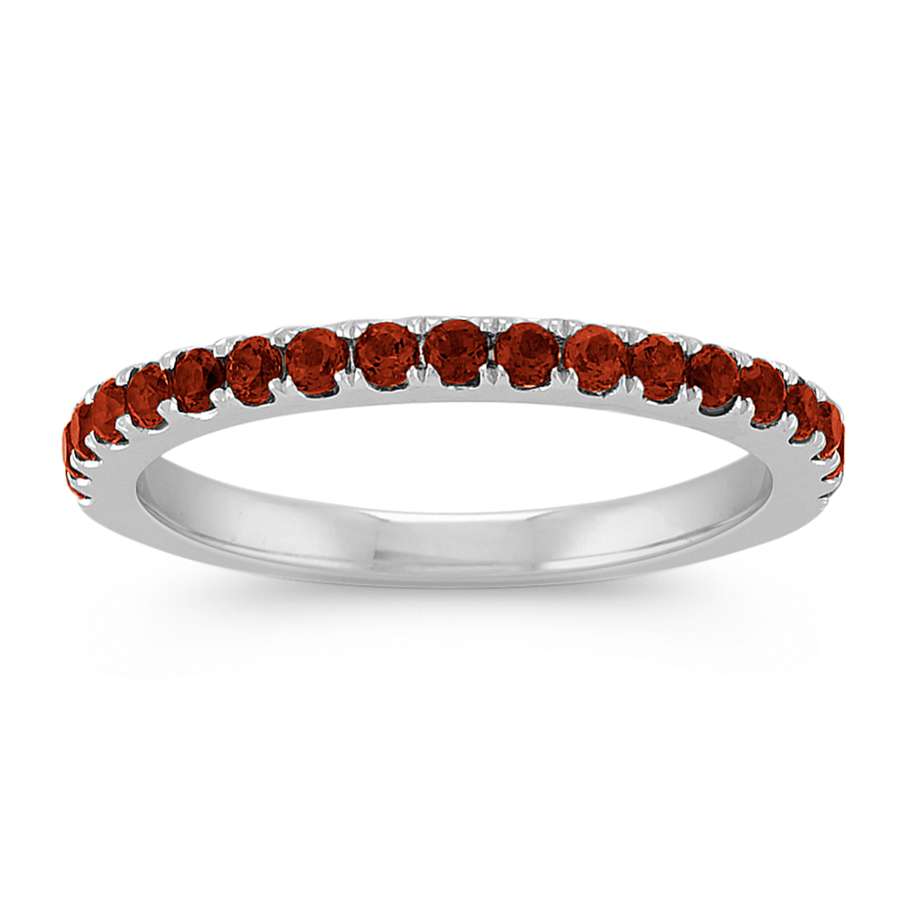 Round Garnet Stackable Ring