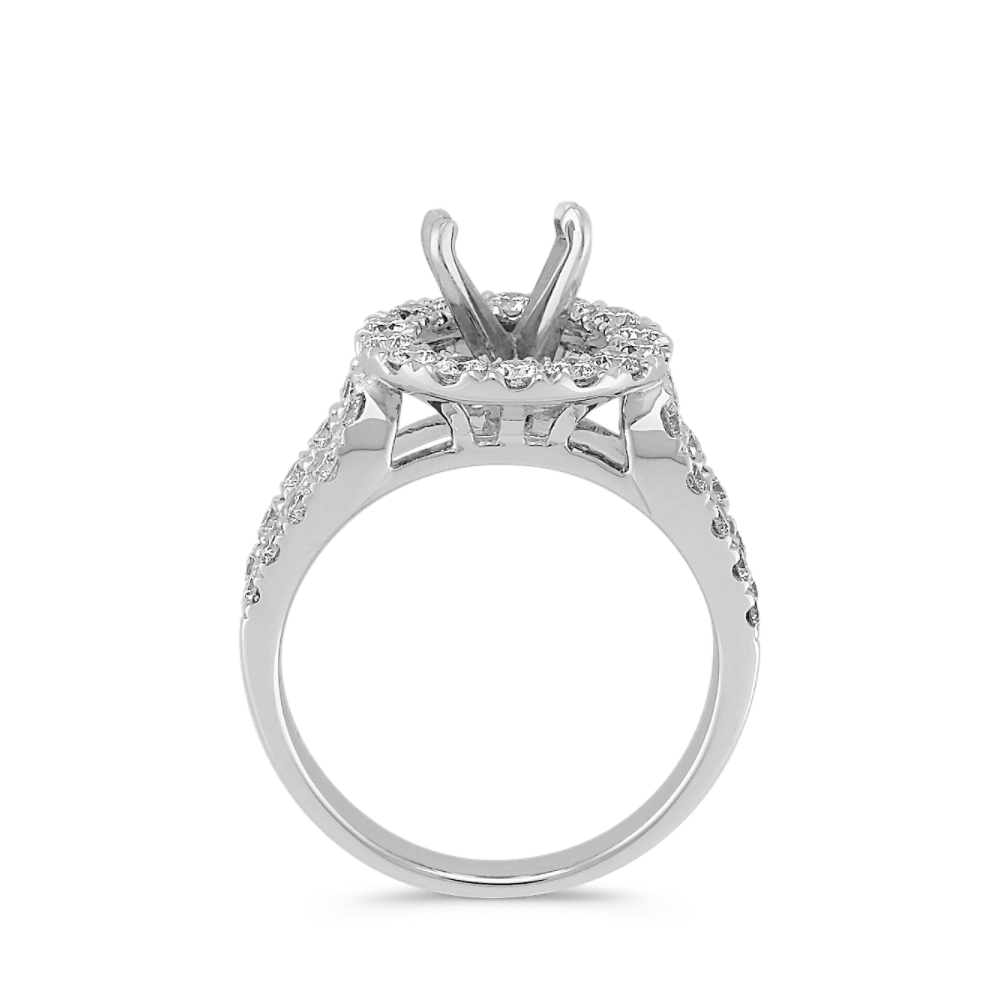 Round Halo Natural Diamond Engagement Ring Shane Co.