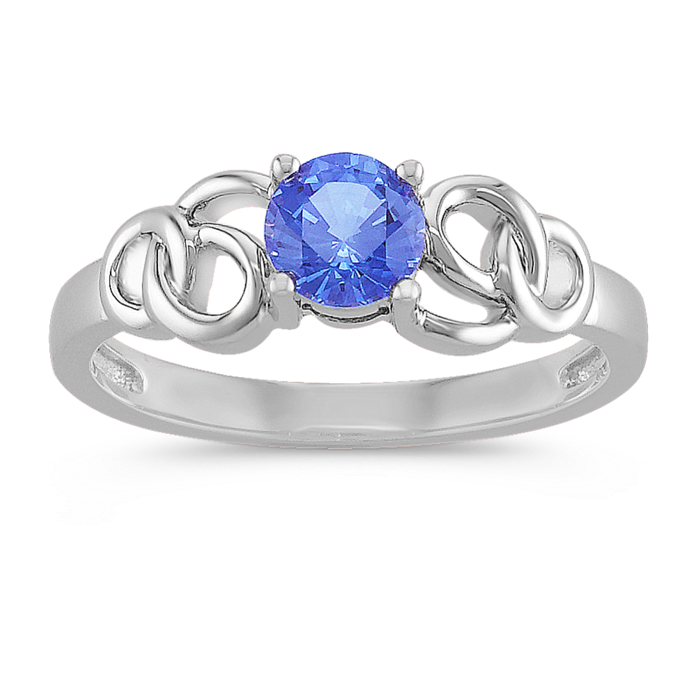 Round Kentucky Blue Sapphire Swirl Ring